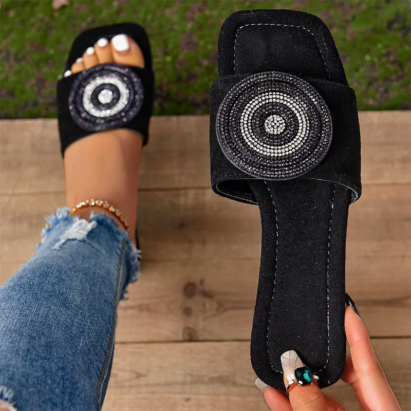 🎁 Hot Sale 49% OFF 🔥Women's Evil Eye Rhinestones Adorned Sandals