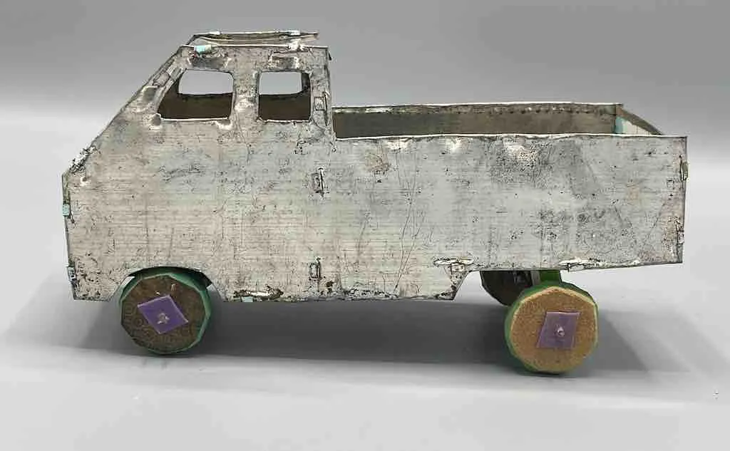 African Recycled Metal Can Toy Utility Pickup Truck - Burkina Faso