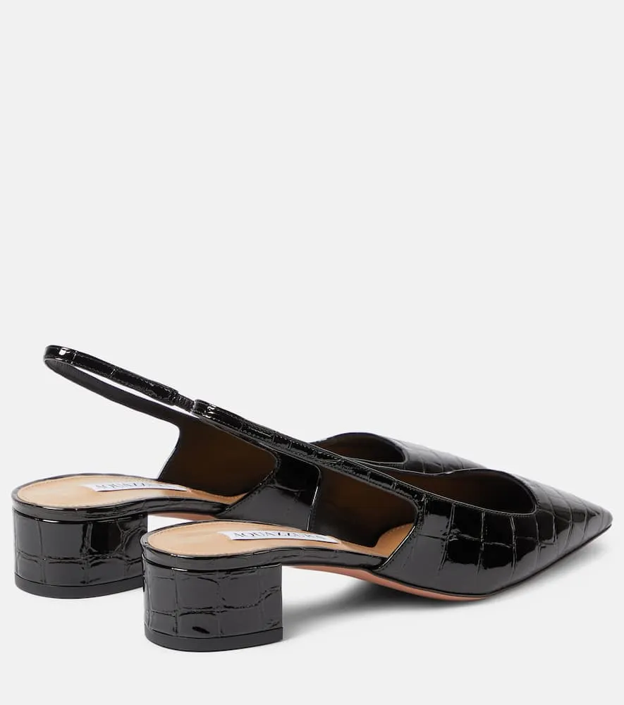 Aquazzura Ginza 35 patent leather slingback pumps