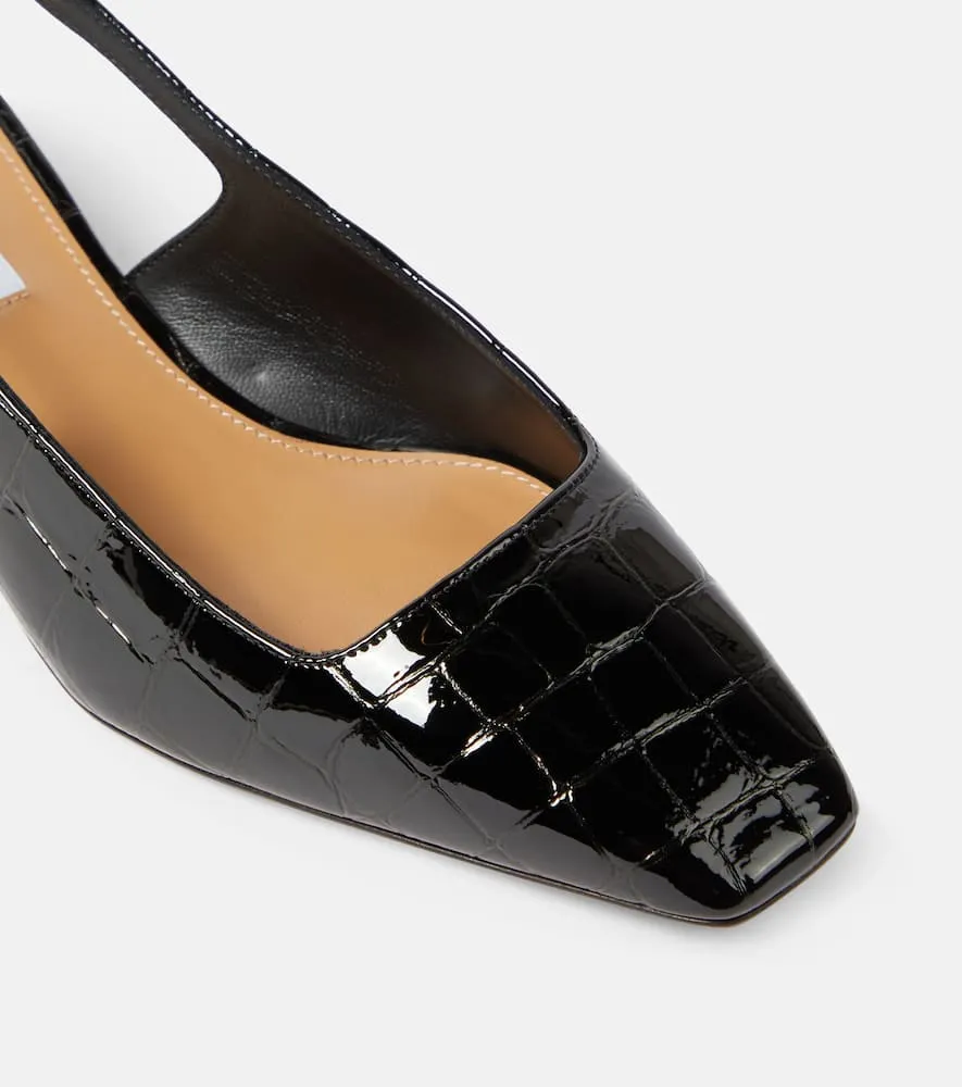 Aquazzura Ginza 35 patent leather slingback pumps