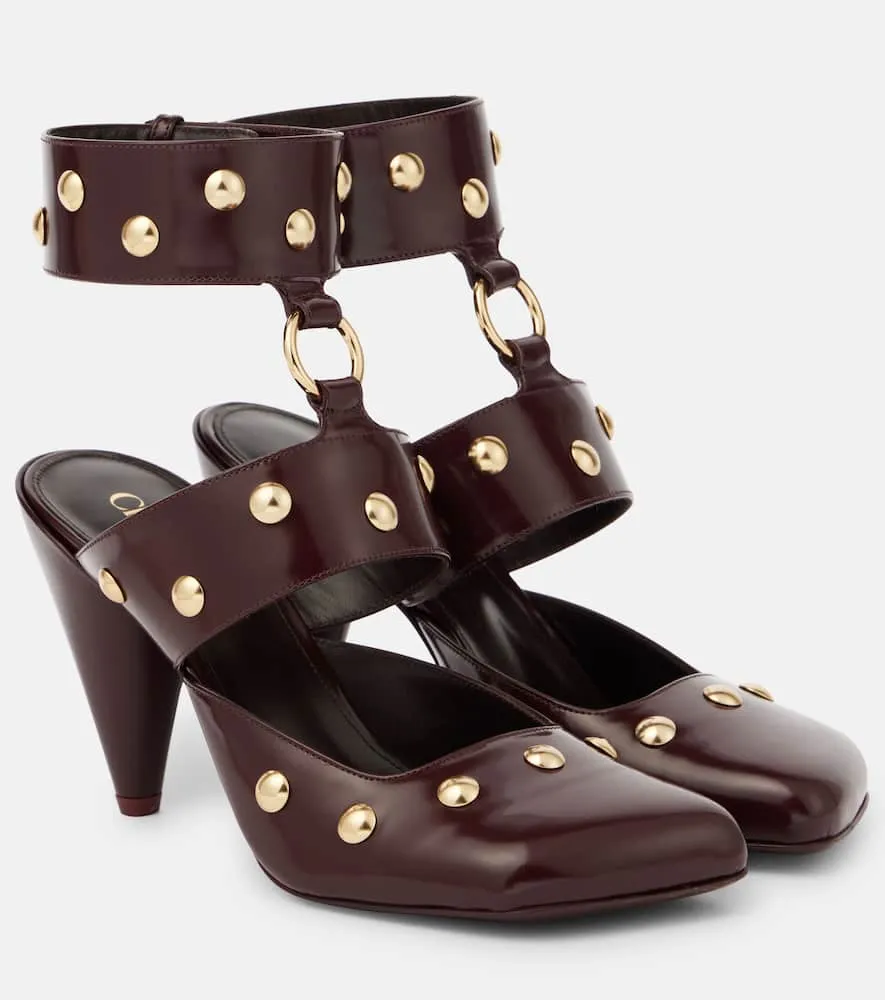 Chloe Jade studded leather pumps