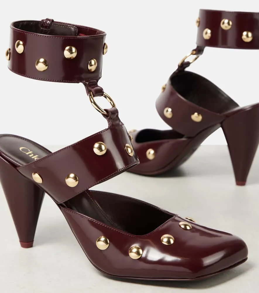 Chloe Jade studded leather pumps