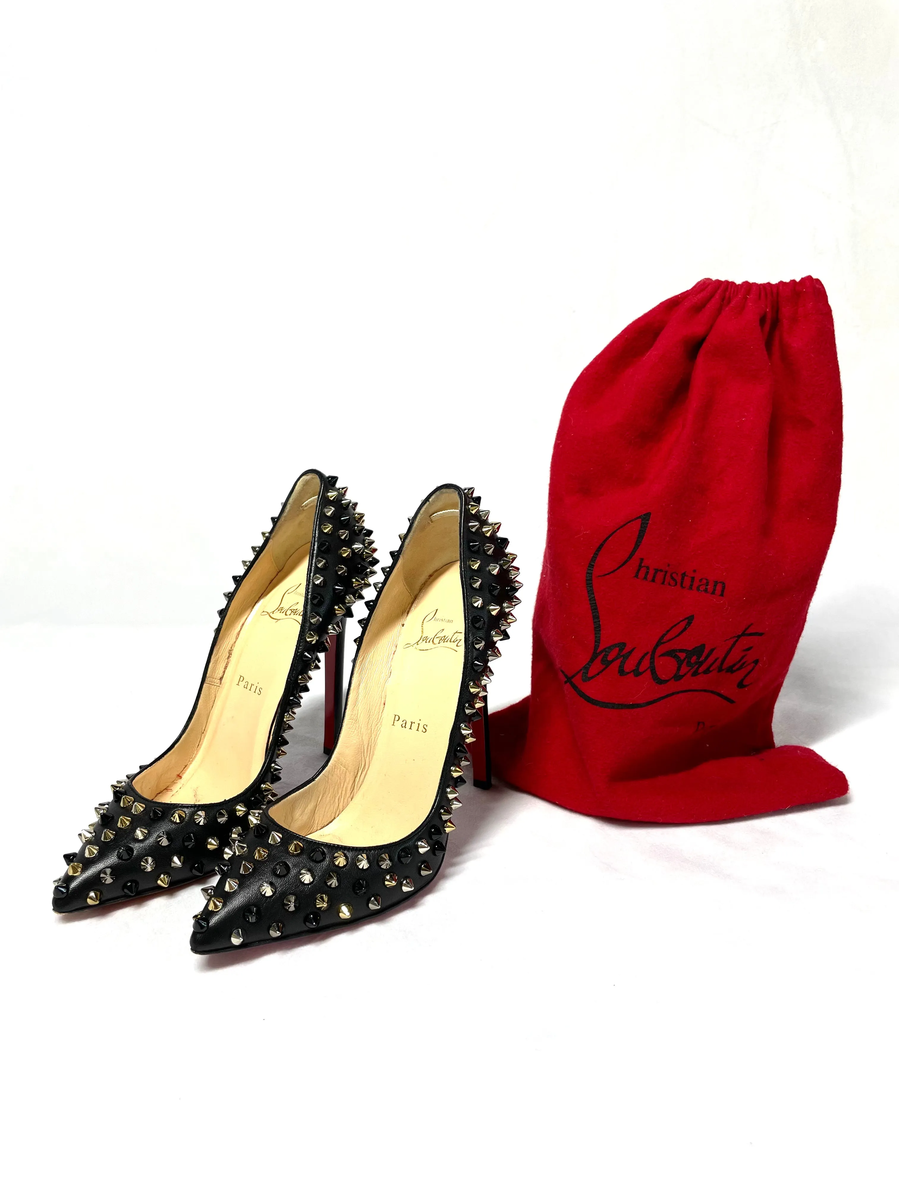 Christian Louboutin Studded Pigalle Pumps 36.5