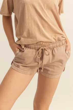 Drawstring Waist Casual Shorts