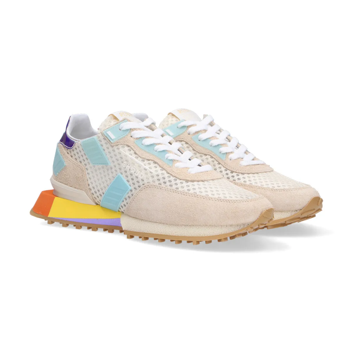Ghoud sneakers Rush Groove crema azzurro