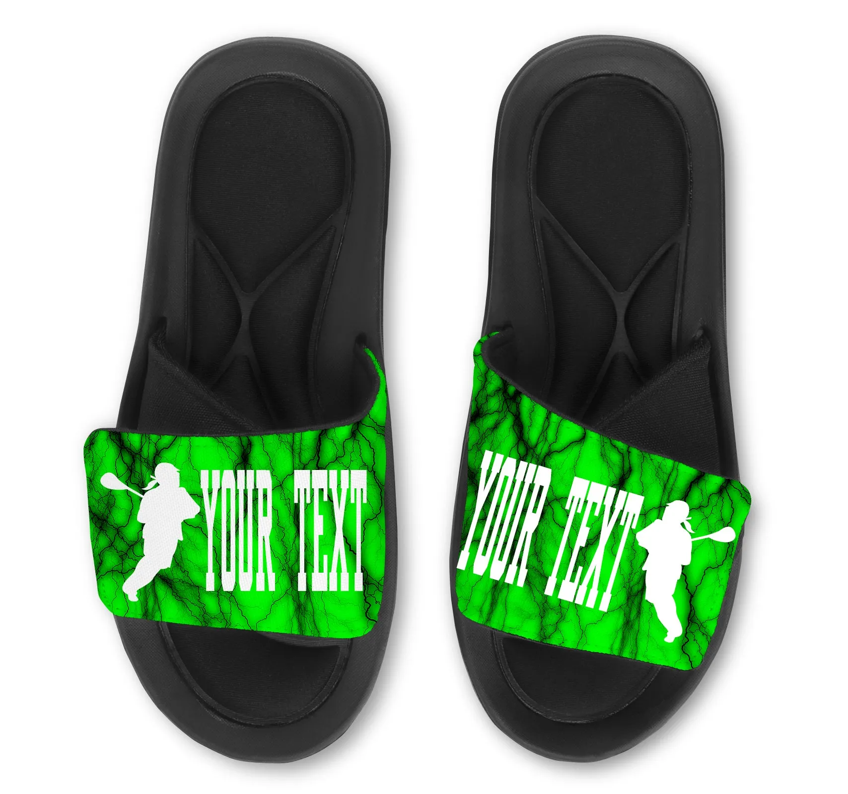 Lacrosse Custom Slides / Sandals -Lightning