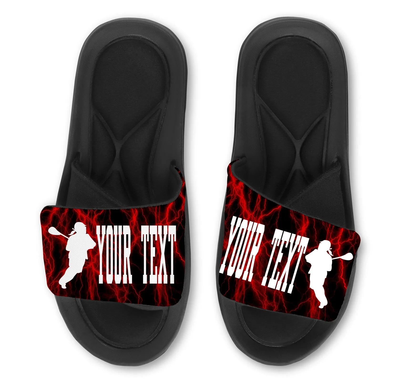 Lacrosse Custom Slides / Sandals -Lightning