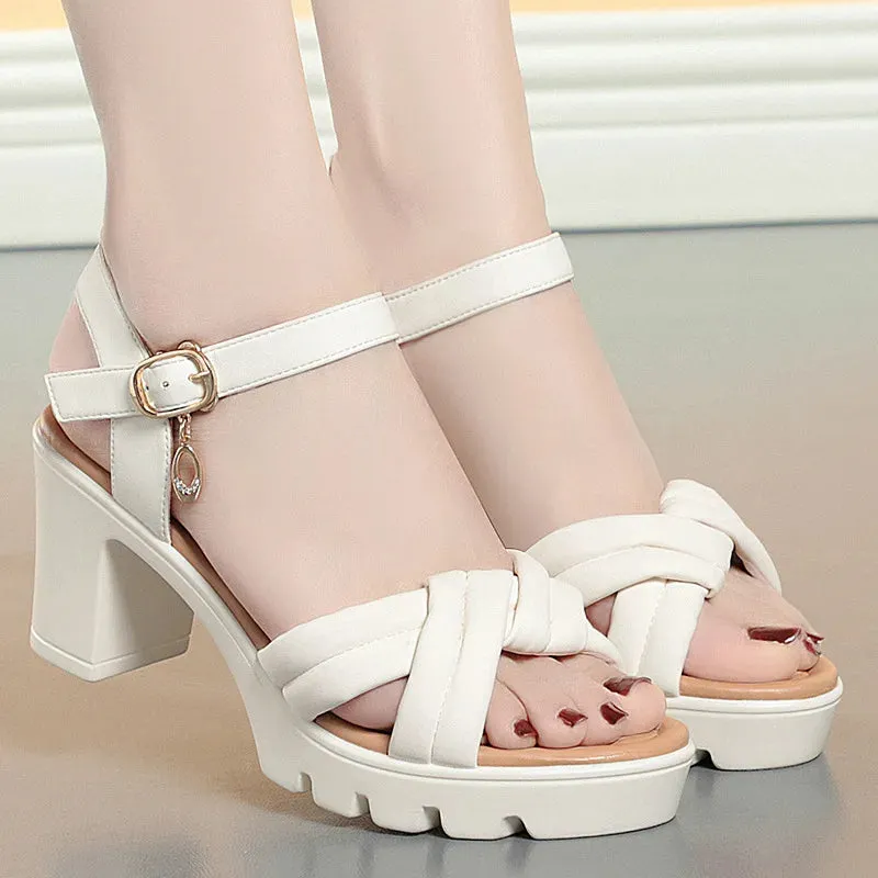 Vera | Thick Sole Open-Toe High-Heel Sandals