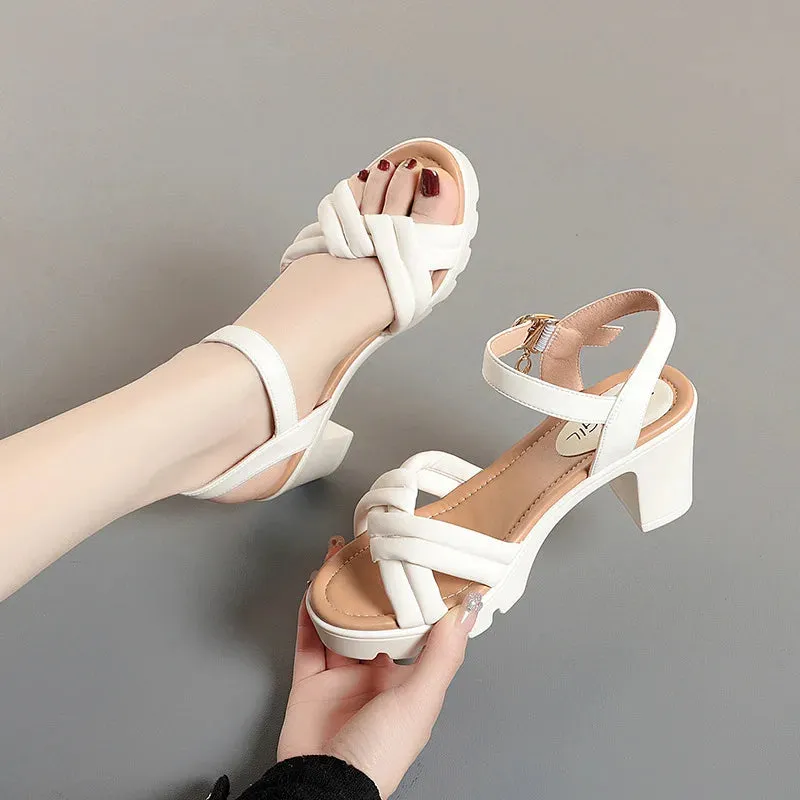 Vera | Thick Sole Open-Toe High-Heel Sandals