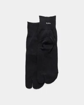 Washi/Recycled Cotton Tabi Ankle Socks Black